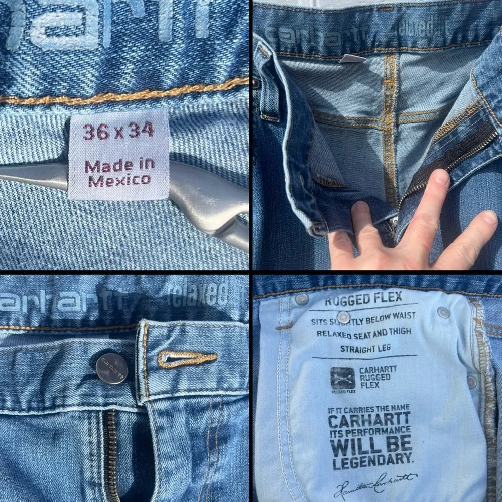 - Carhartt 36x34 Rugged Flex Straight Leg Jeans! EUC!